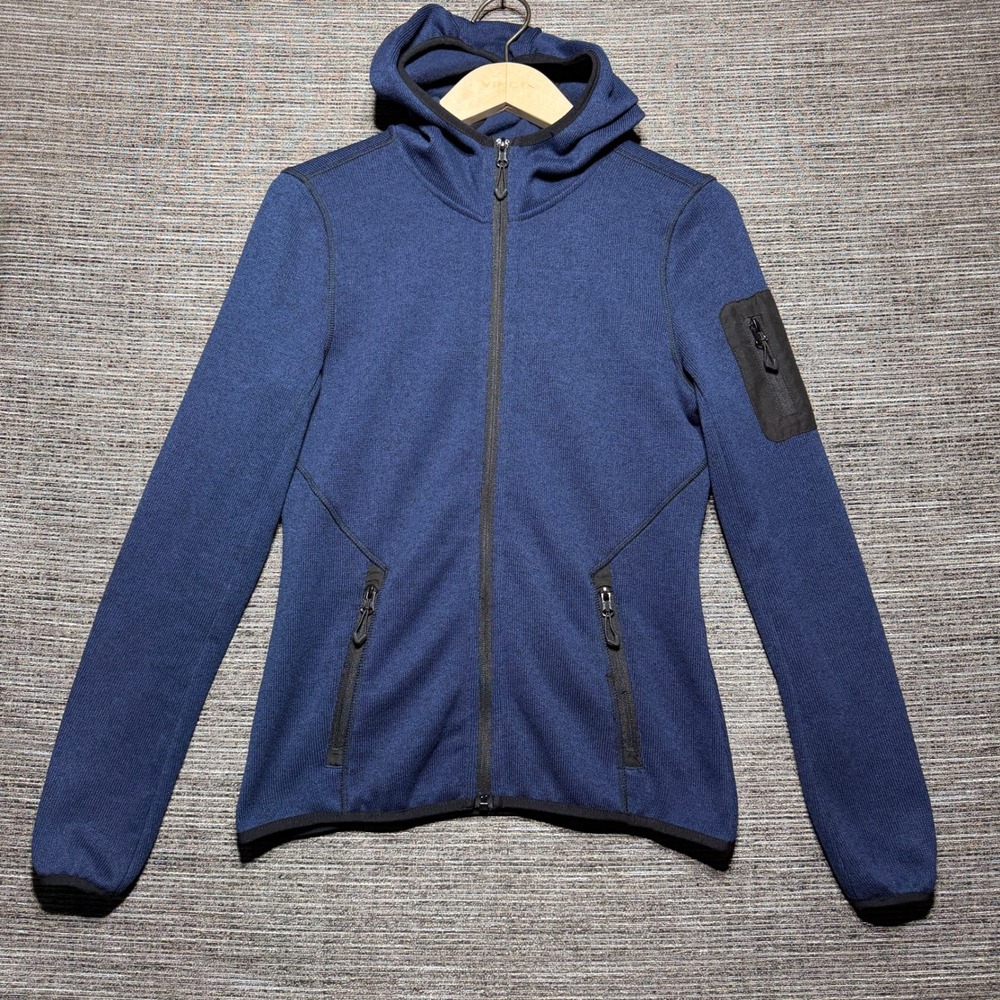 Stoic Hoodie Jacket Womens Small Blue LS Full Zip Fleece Outdoor Athletic